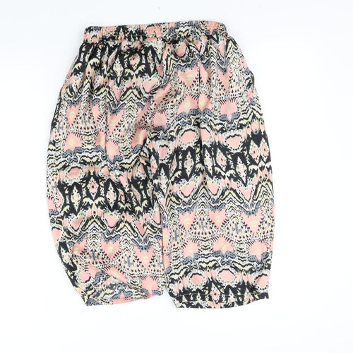 Honcho Womens Orange Geometric  Sweat Shorts Size 12