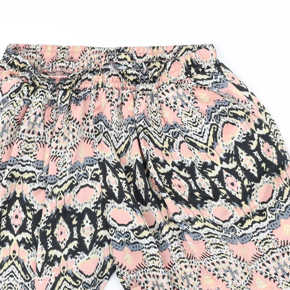 Honcho Womens Orange Geometric  Sweat Shorts Size 12