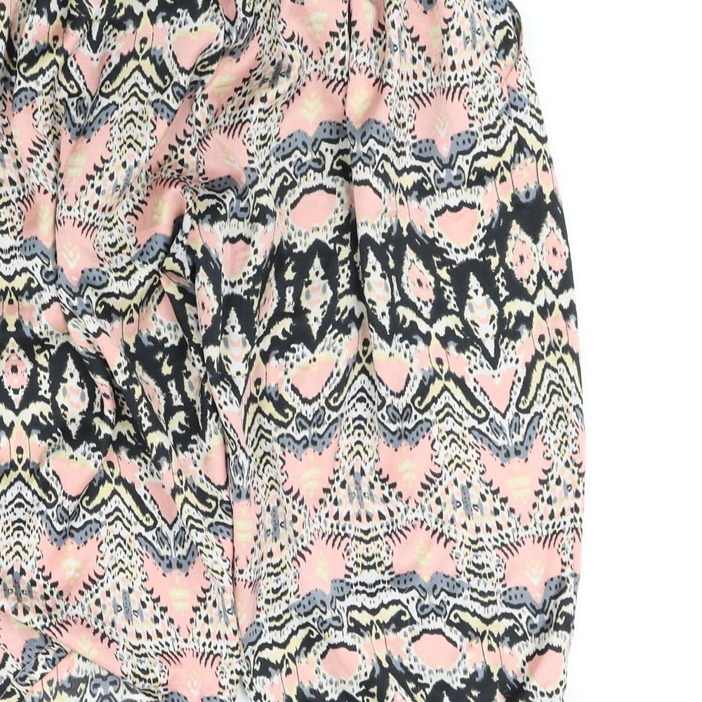 Honcho Womens Orange Geometric  Sweat Shorts Size 12