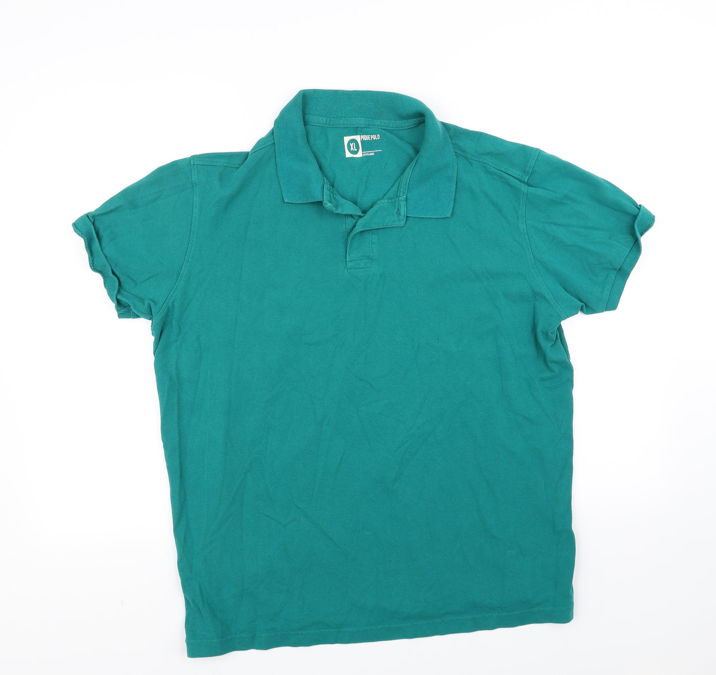 pique Mens Green Houndstooth   Polo Size XL