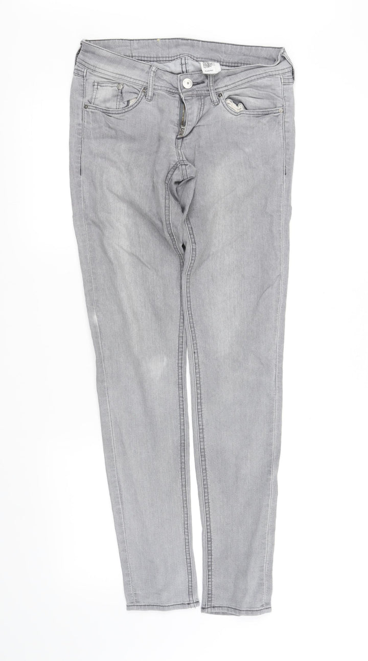 H&M Womens Grey   Straight Jeans Size S L32 in