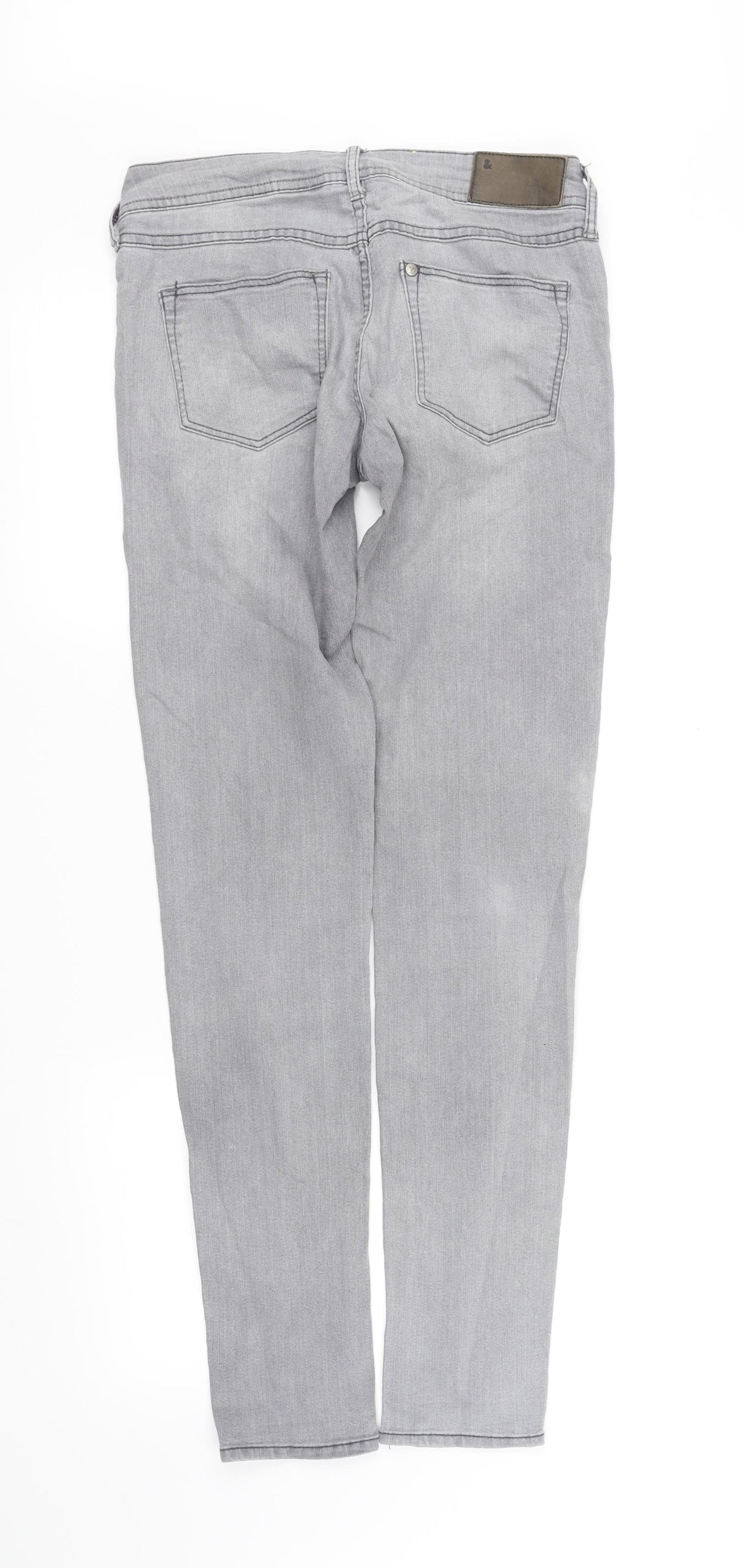 H&M Womens Grey   Straight Jeans Size S L32 in