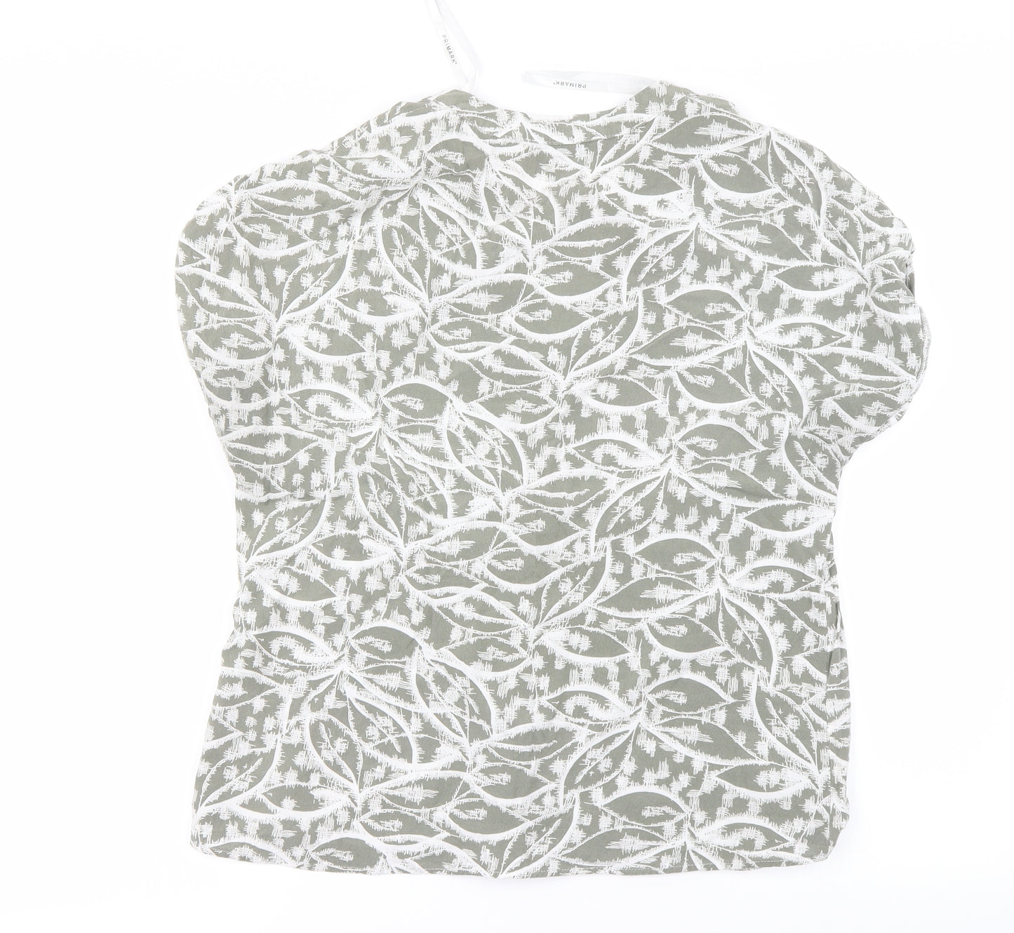 Primark Womens Green Floral  Basic T-Shirt Size 14