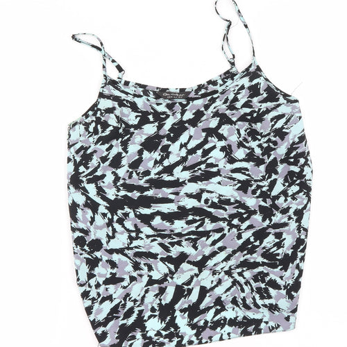 Miss Selfridge Womens Blue Camouflage  Basic Blouse Size 8