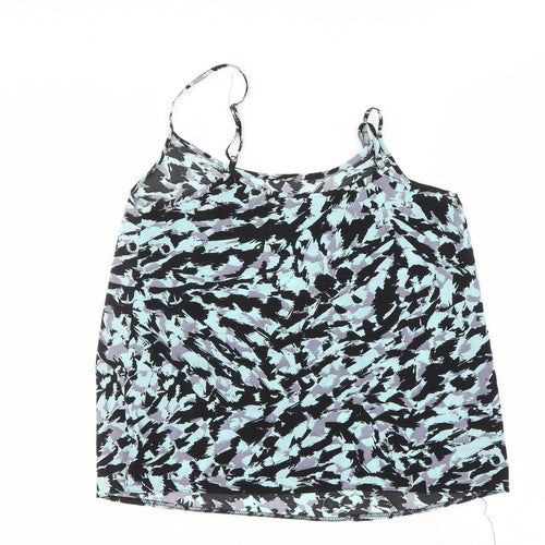 Miss Selfridge Womens Blue Camouflage  Basic Blouse Size 8