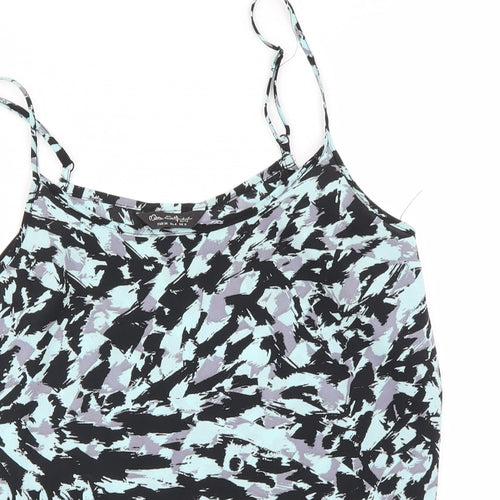 Miss Selfridge Womens Blue Camouflage  Basic Blouse Size 8