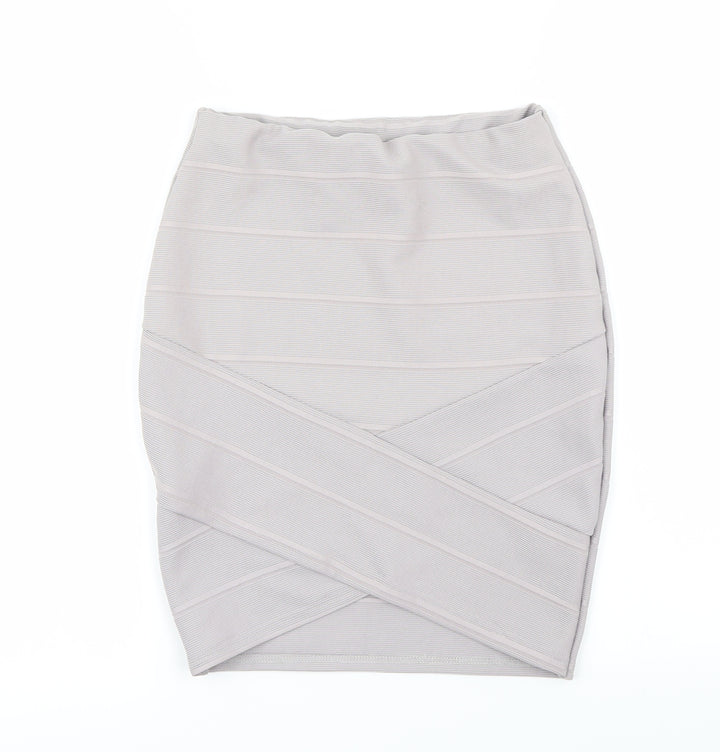 Miss Selfridge Womens Grey A-Line Skirt Size 8
