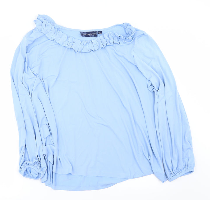 Susan Graver Womens Blue Basic Blouse Size 2XL