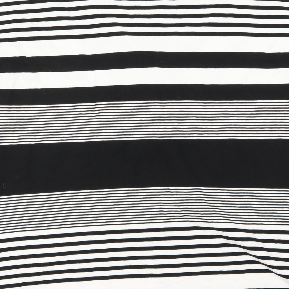 Ann Harvey Womens White Striped  Basic T-Shirt Size 22