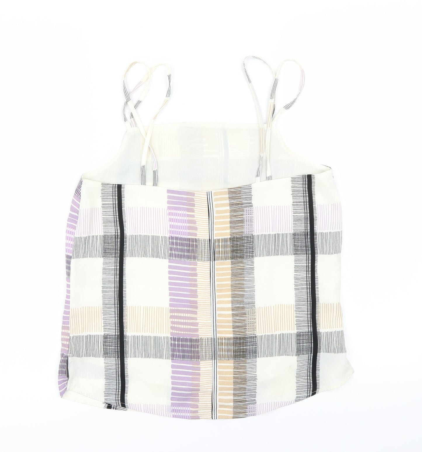 Marks and Spencer Womens Ivory Check  Basic Blouse Size 6