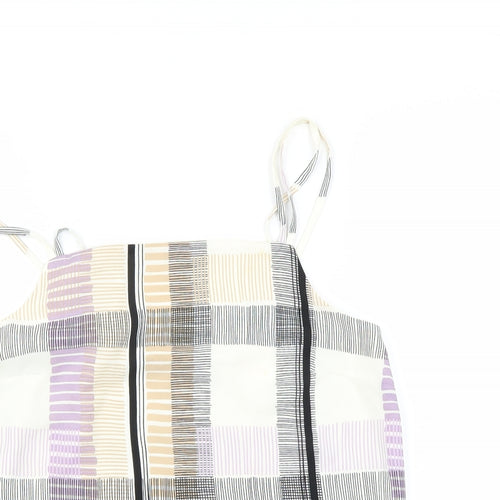 Marks and Spencer Womens Ivory Check  Basic Blouse Size 6
