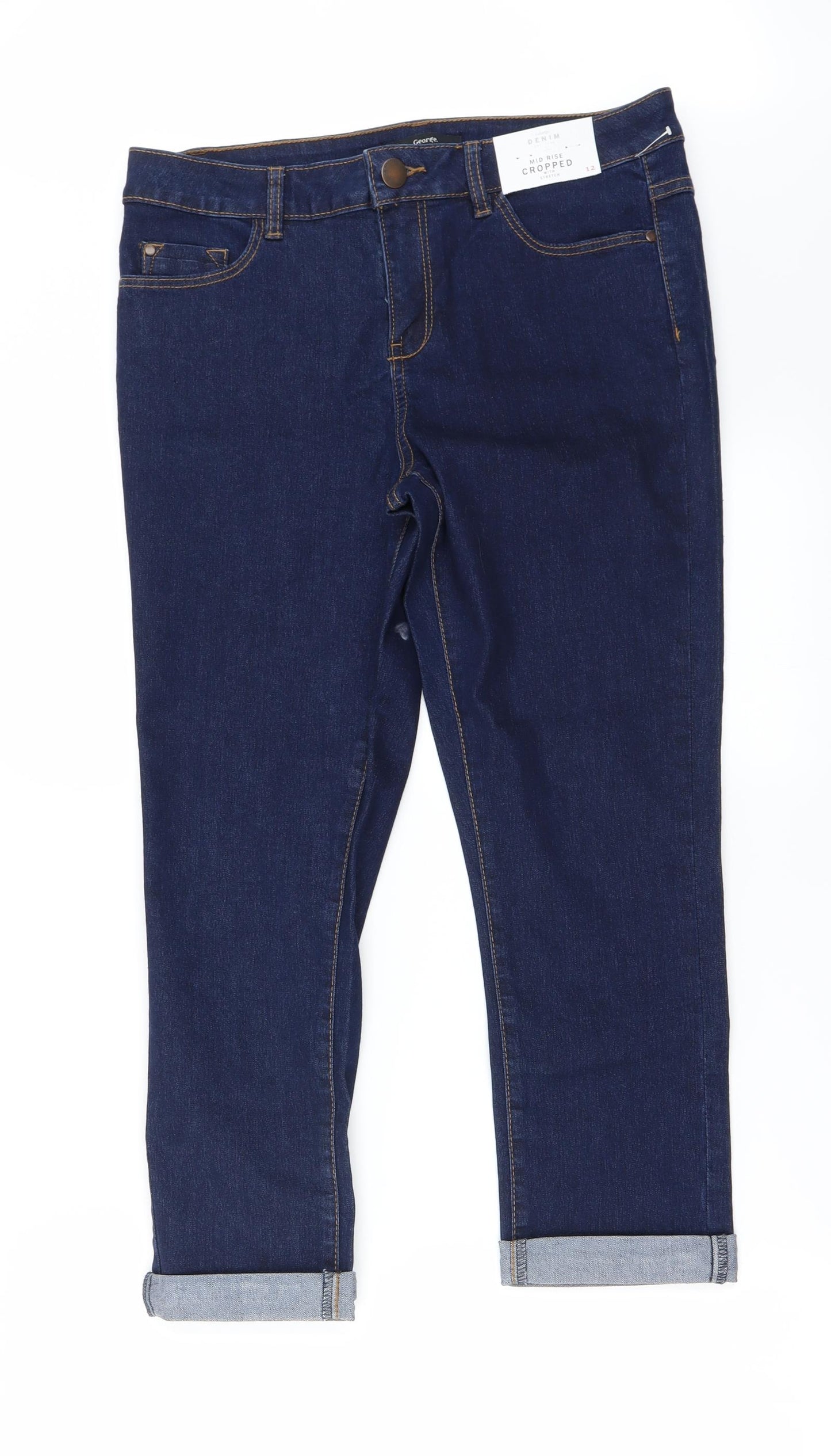 George Womens Blue   Straight Jeans Size 12 L20 in