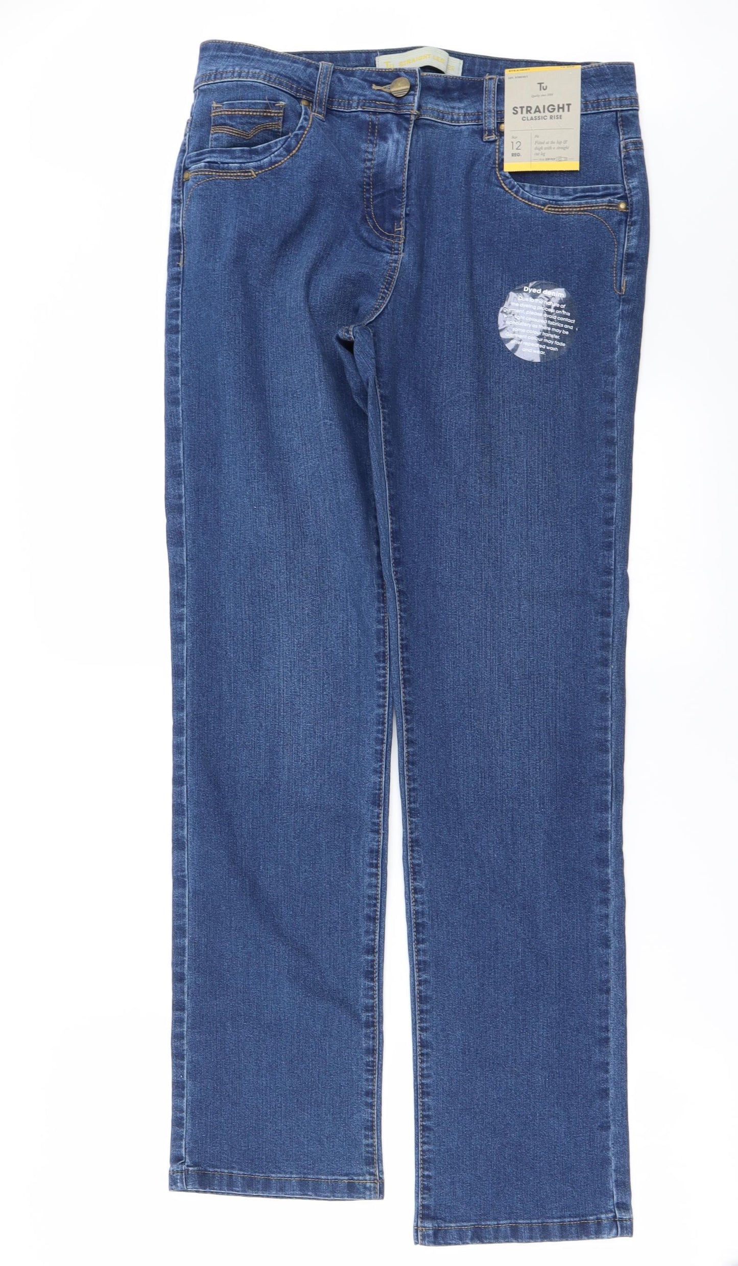 TU Womens Blue   Straight Jeans Size 12 L29 in