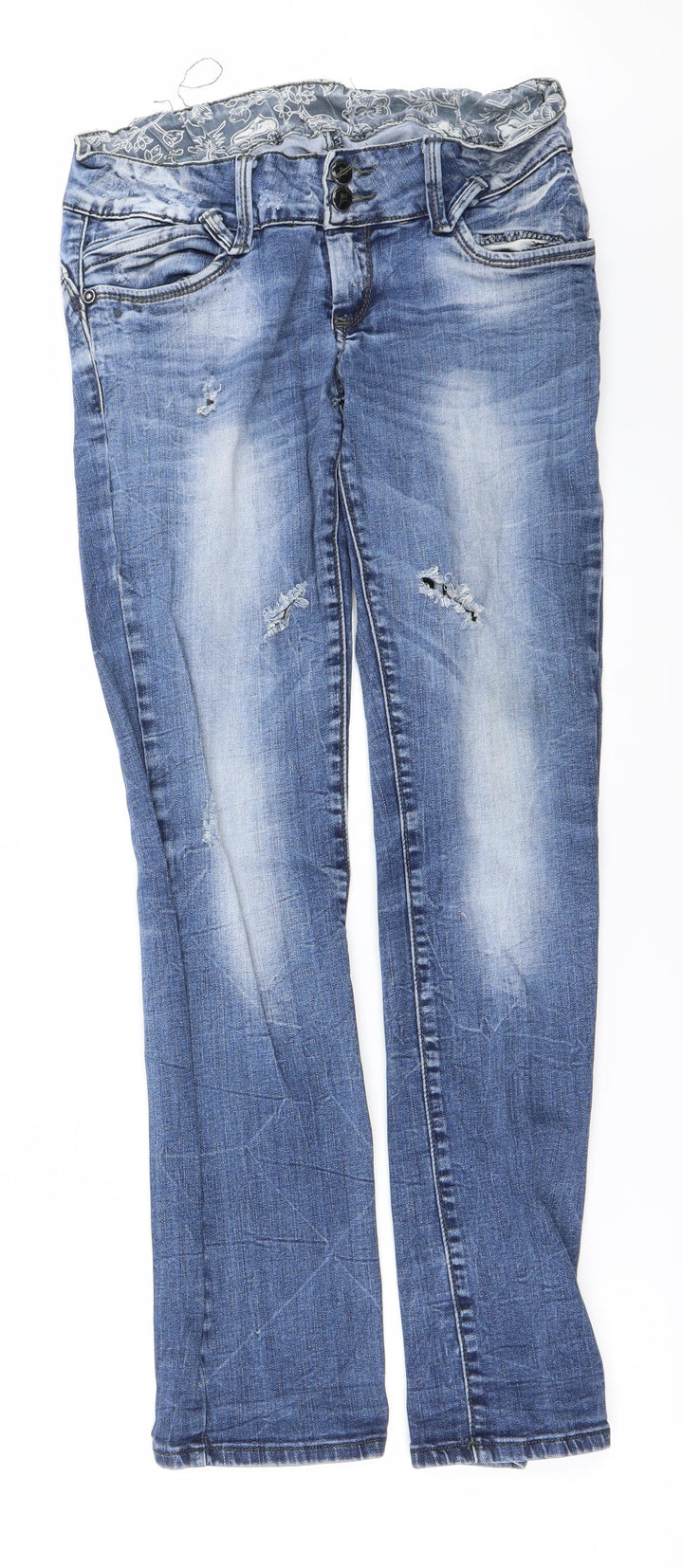 Preworn Womens Blue   Straight Jeans Size L L25 in