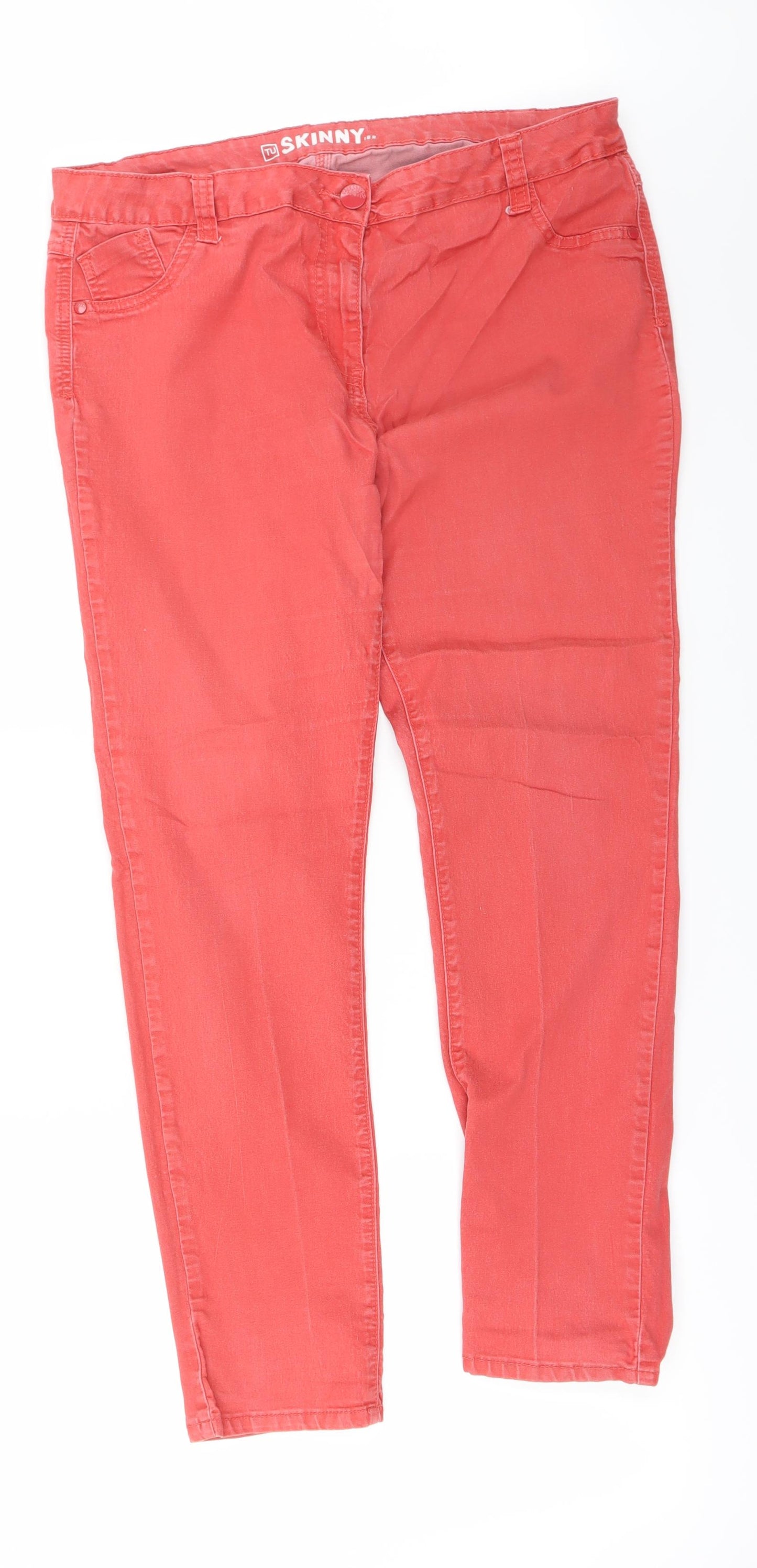 TU Womens Red   Straight Jeans Size 18 L25 in