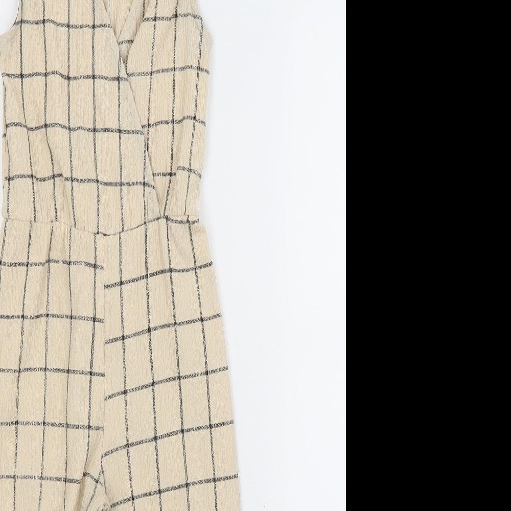 Primark Girls Brown Check  Trousers One-Piece Size 5-6 Years