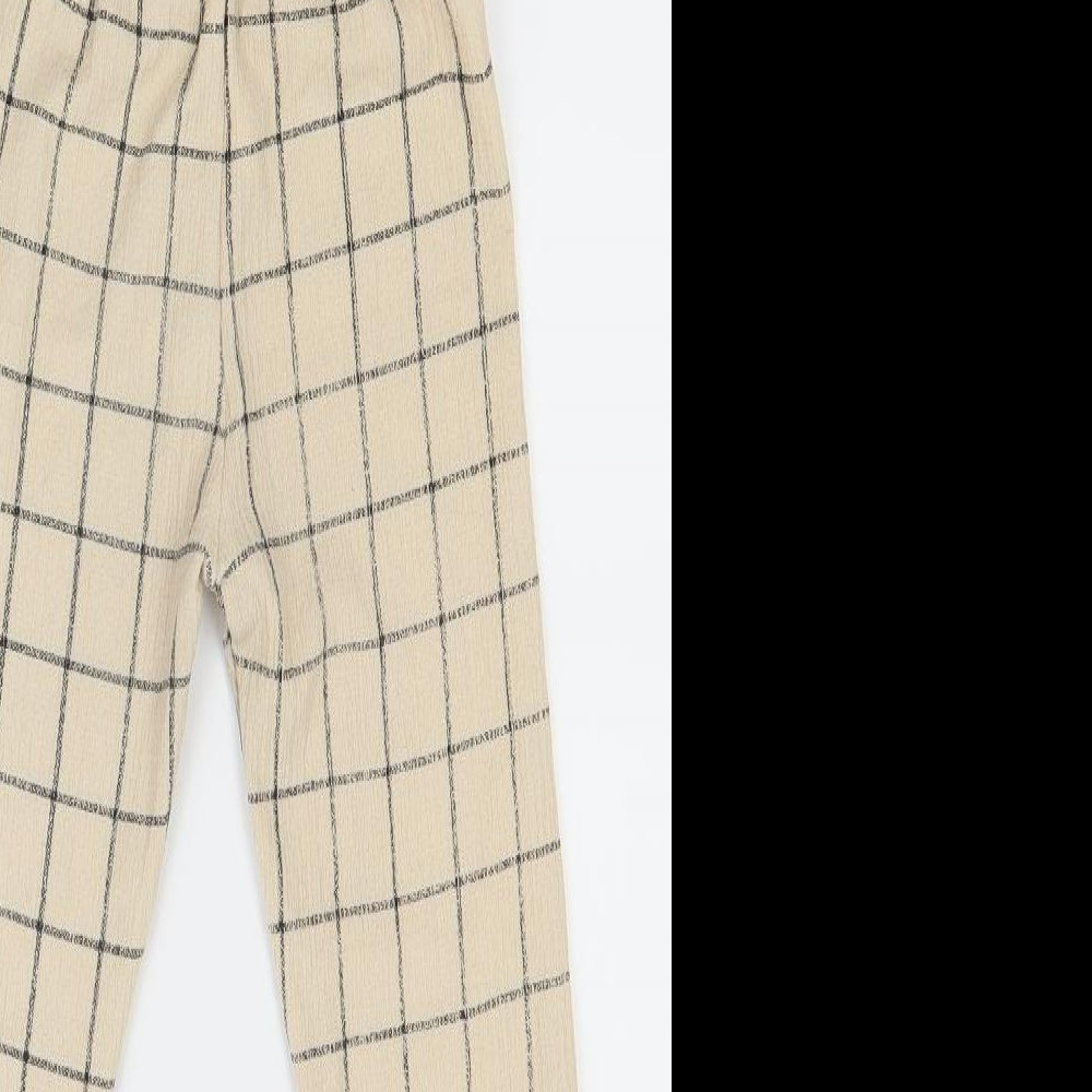 Primark Girls Brown Check  Trousers One-Piece Size 5-6 Years