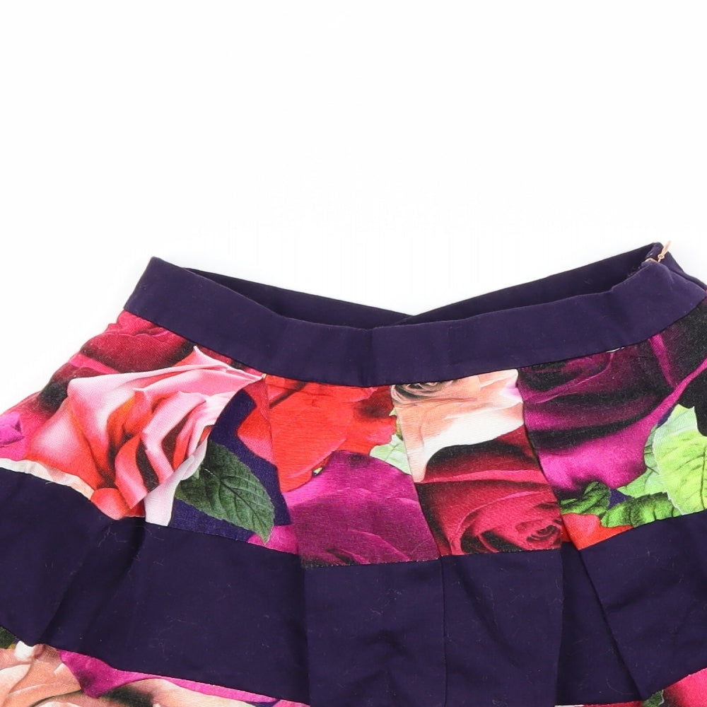 Ted Baker Girls Blue Floral  Flare Skirt Size 13 Years