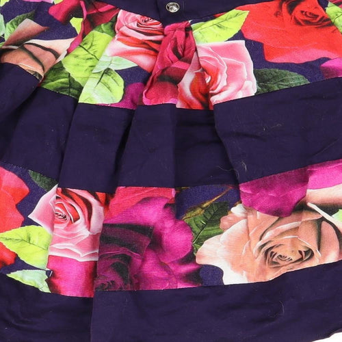 Ted Baker Girls Blue Floral  Flare Skirt Size 13 Years