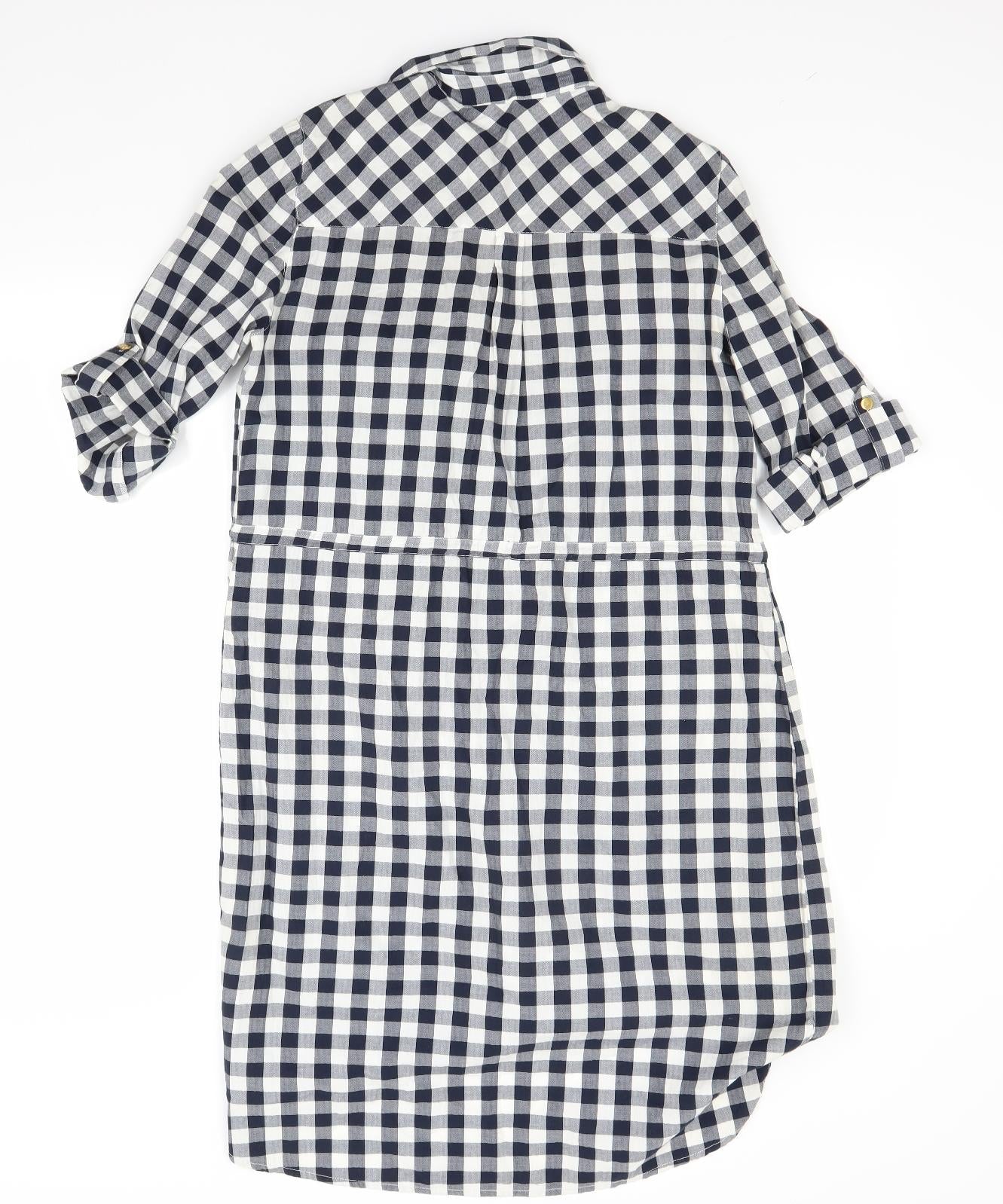 Dorothy Perkins Womens White Check  Shirt Dress  Size 12