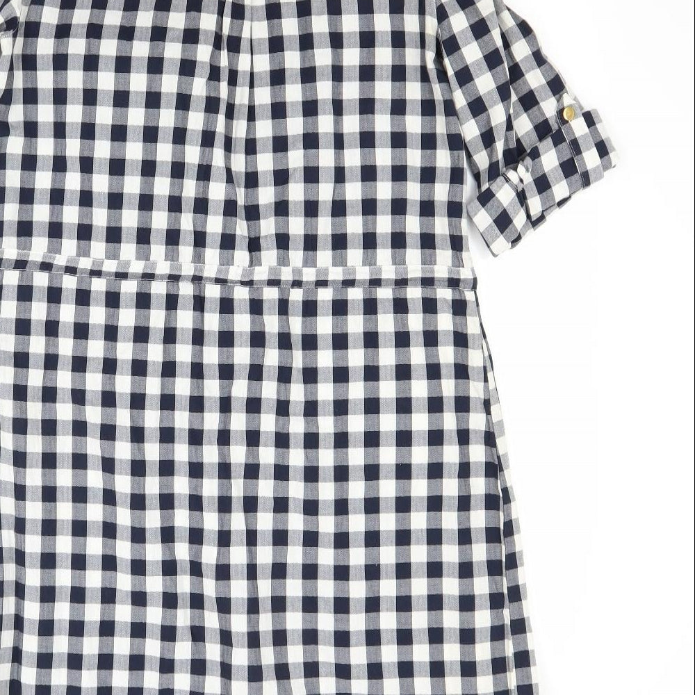 Dorothy Perkins Womens White Check  Shirt Dress  Size 12
