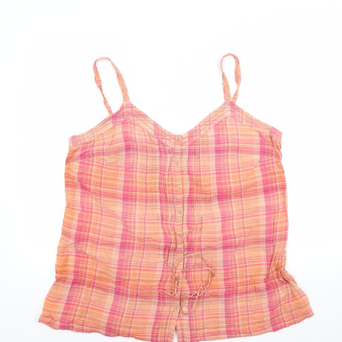 TU Womens Orange Check  Camisole Blouse Size 20