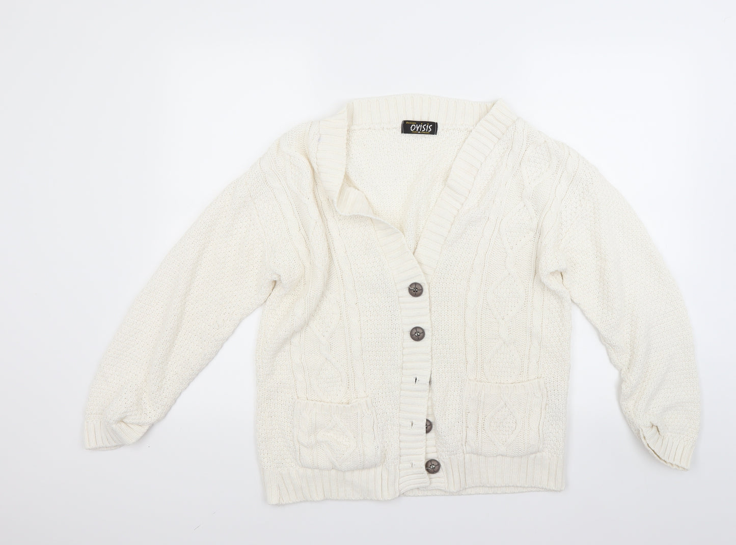 Oyisis Womens White   Cardigan Jumper Size M