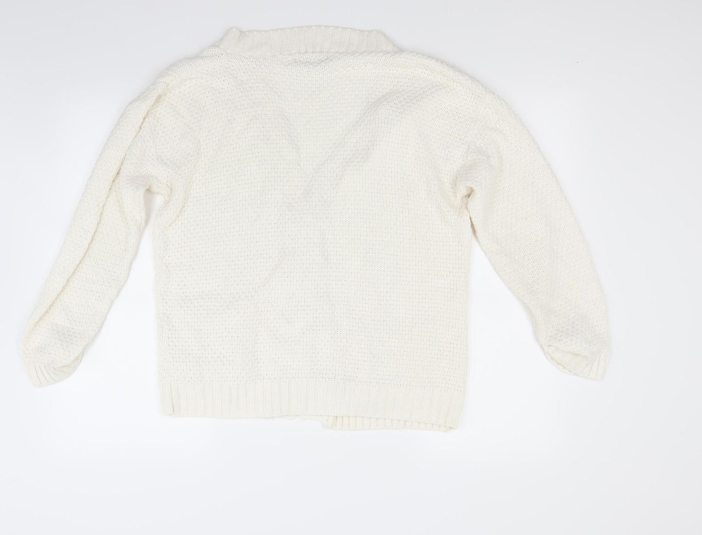 Oyisis Womens White   Cardigan Jumper Size M