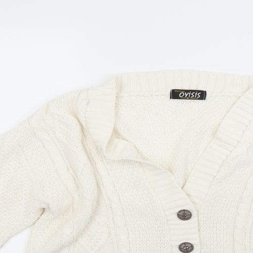 Oyisis Womens White   Cardigan Jumper Size M