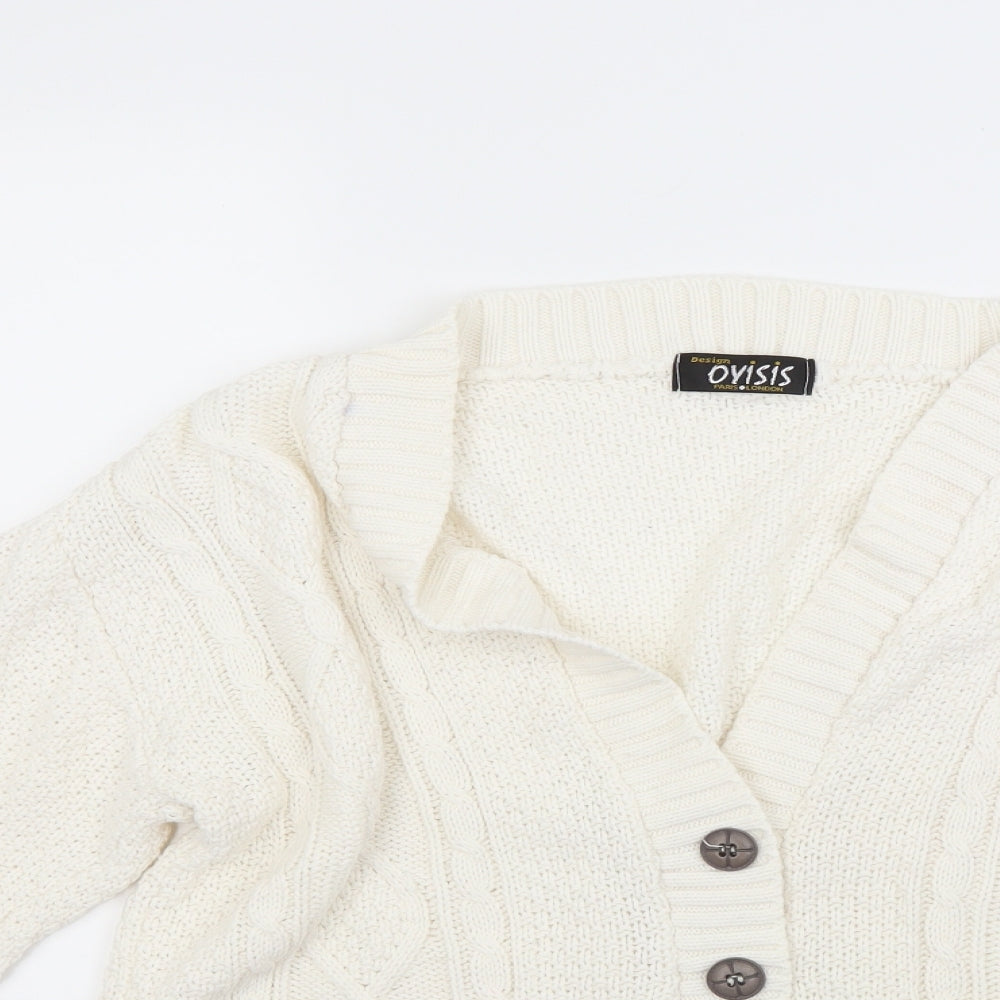 Oyisis Womens White   Cardigan Jumper Size M
