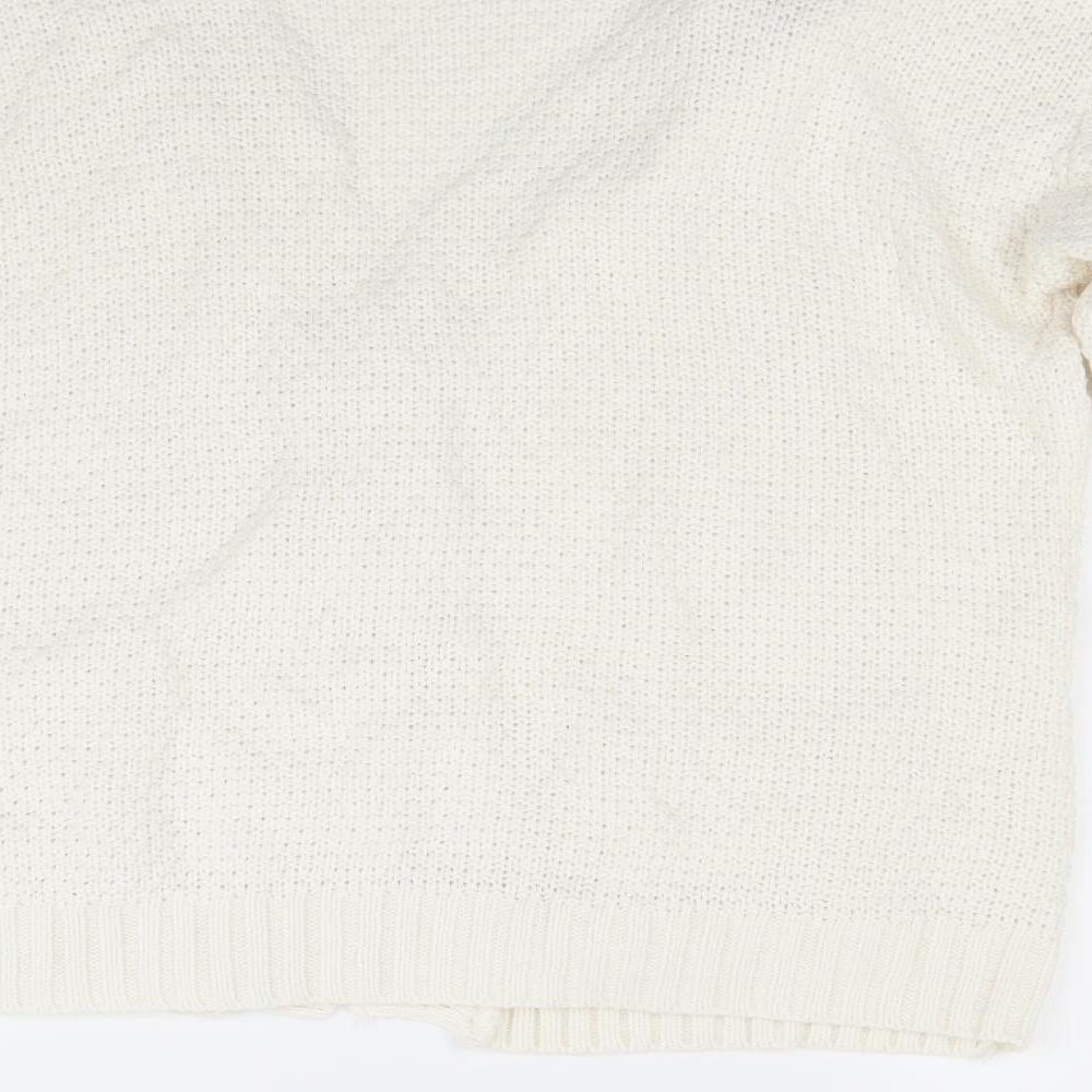 Oyisis Womens White   Cardigan Jumper Size M