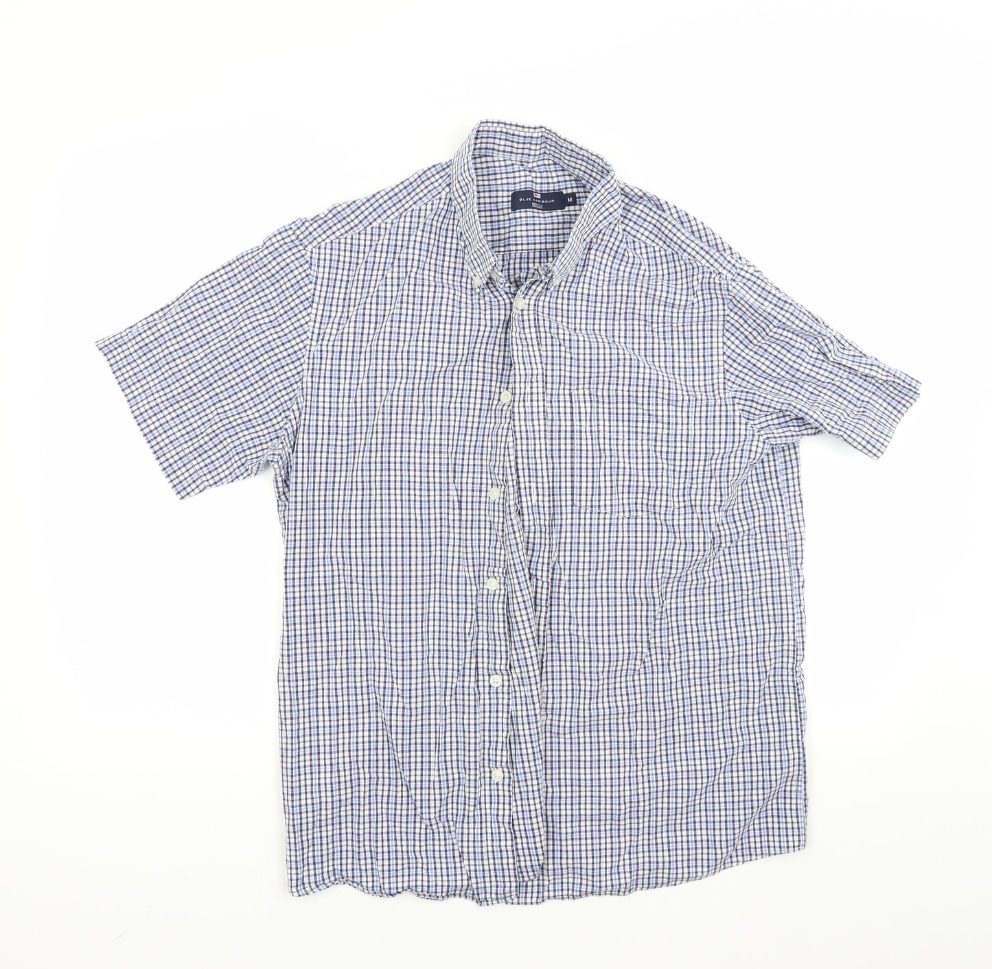 Blue Harbour Mens Blue Check   Button-Up Size M