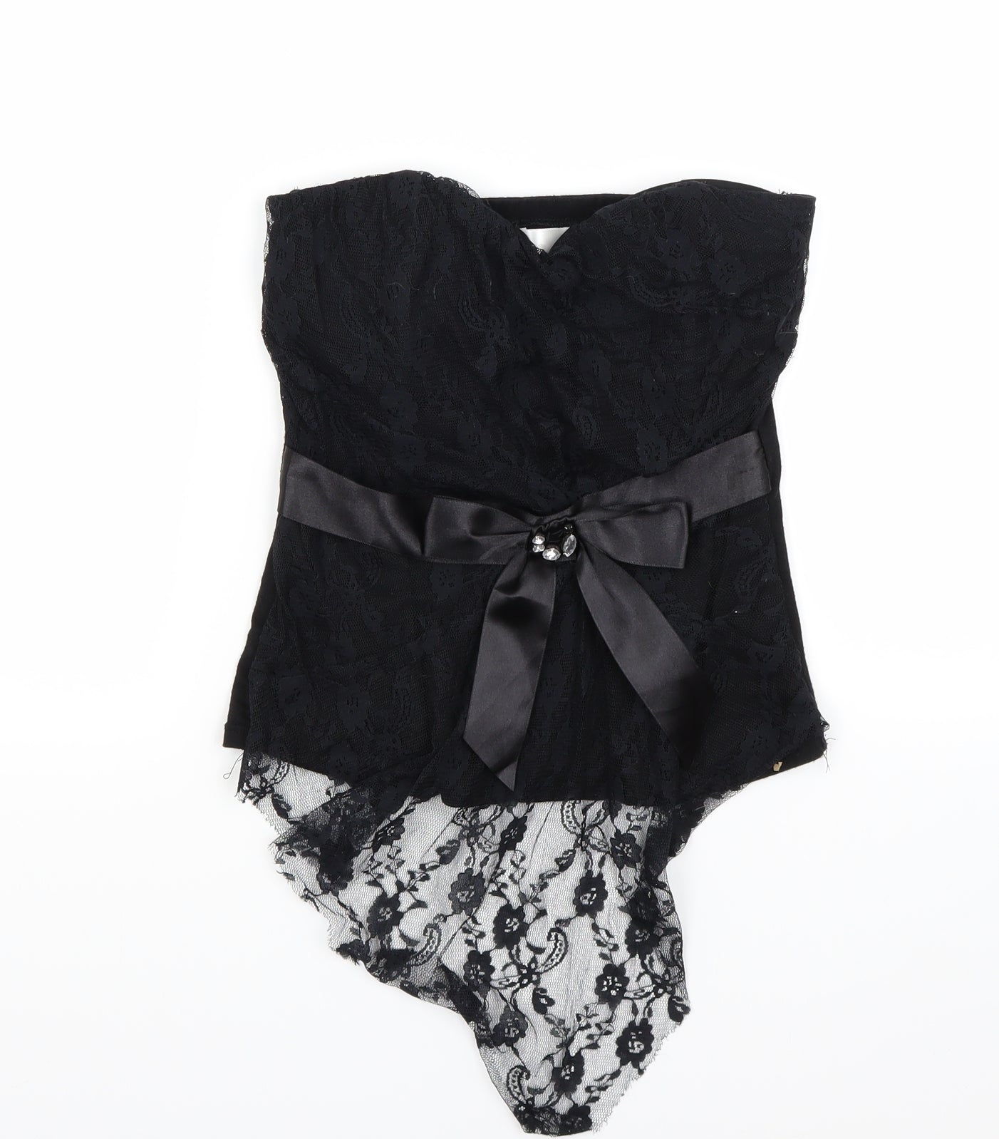 Internacionale Womens Black   Cropped Blouse Size 8