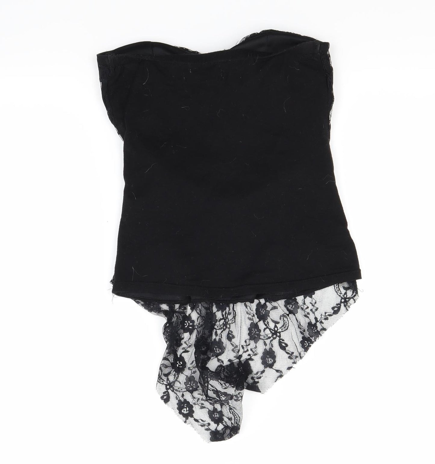 Internacionale Womens Black   Cropped Blouse Size 8