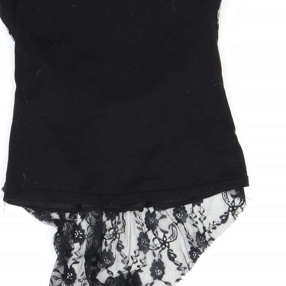 Internacionale Womens Black   Cropped Blouse Size 8