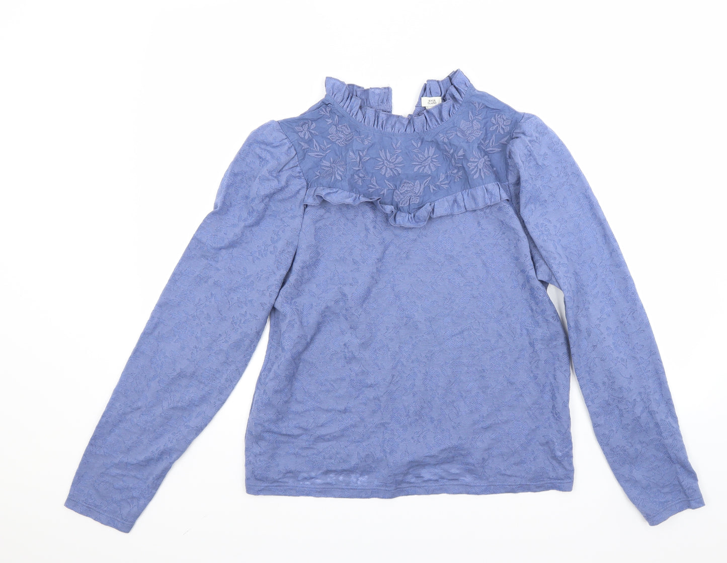 River Island Womens Blue Floral  Basic Blouse Size 14