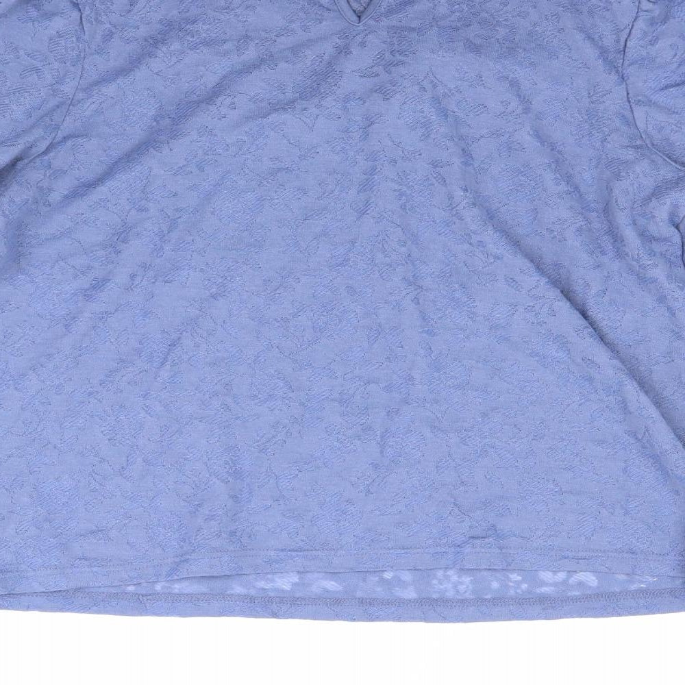 River Island Womens Blue Floral  Basic Blouse Size 14