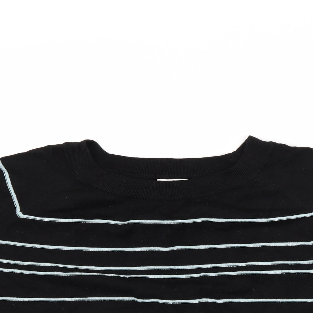 Monsoon Womens Black Striped  Pullover Jumper Size XL