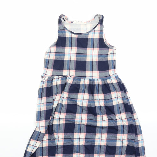 H&M Girls Blue Check  A-Line  Size 9-10 Years