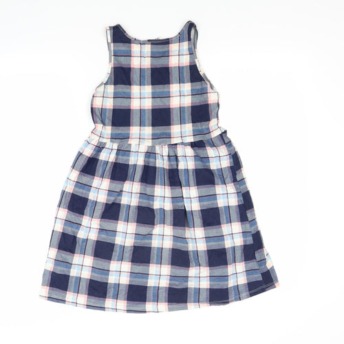 H&M Girls Blue Check  A-Line  Size 9-10 Years