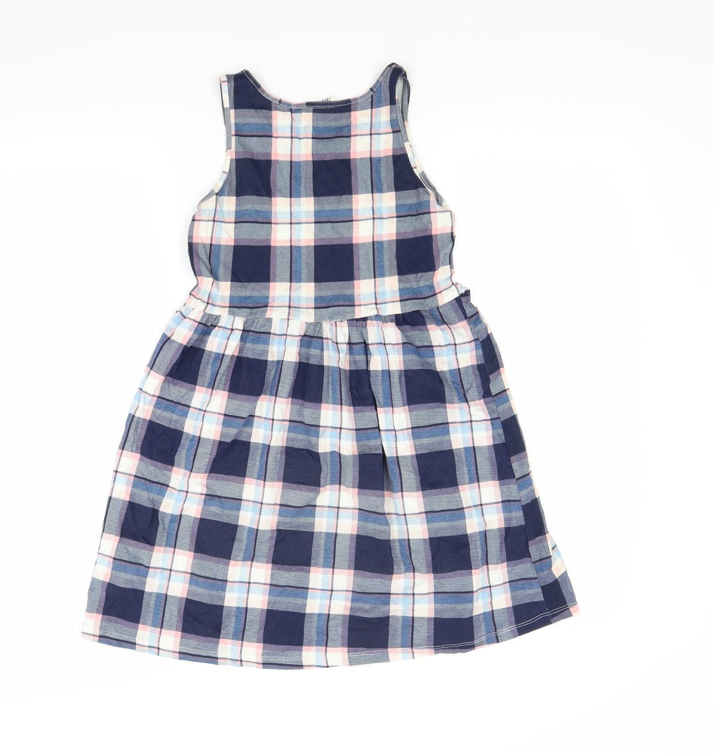 H&M Girls Blue Check  A-Line  Size 9-10 Years