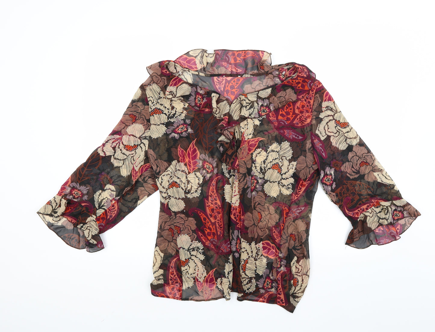 Preworn Womens Multicoloured Floral  Basic Blouse Size 20
