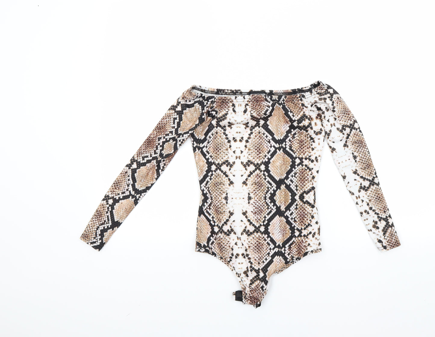 PRETTYLITTLETHING Womens Brown Animal Print  Basic T-Shirt Size 6