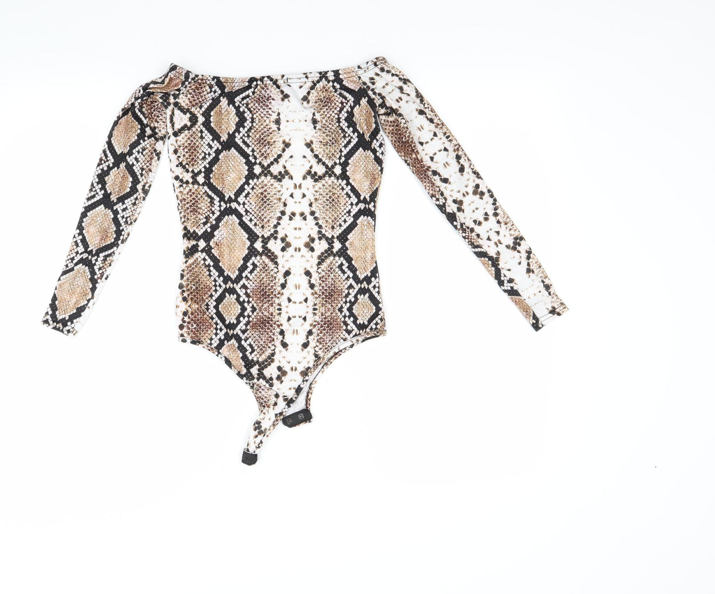 PRETTYLITTLETHING Womens Brown Animal Print  Basic T-Shirt Size 6