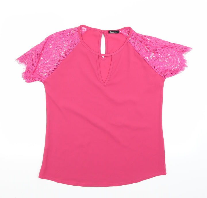 Boohoo Womens Pink   Basic Blouse Size M