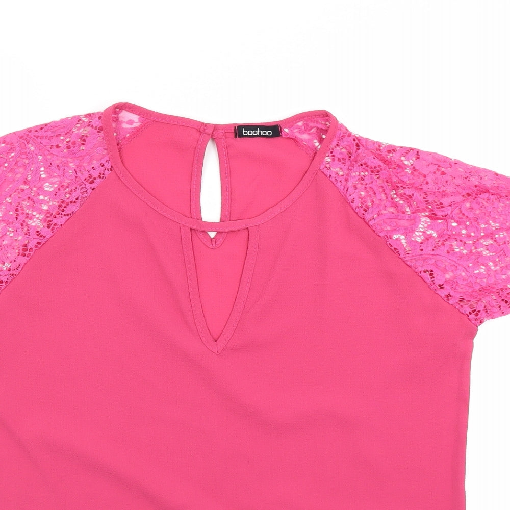 Boohoo Womens Pink   Basic Blouse Size M