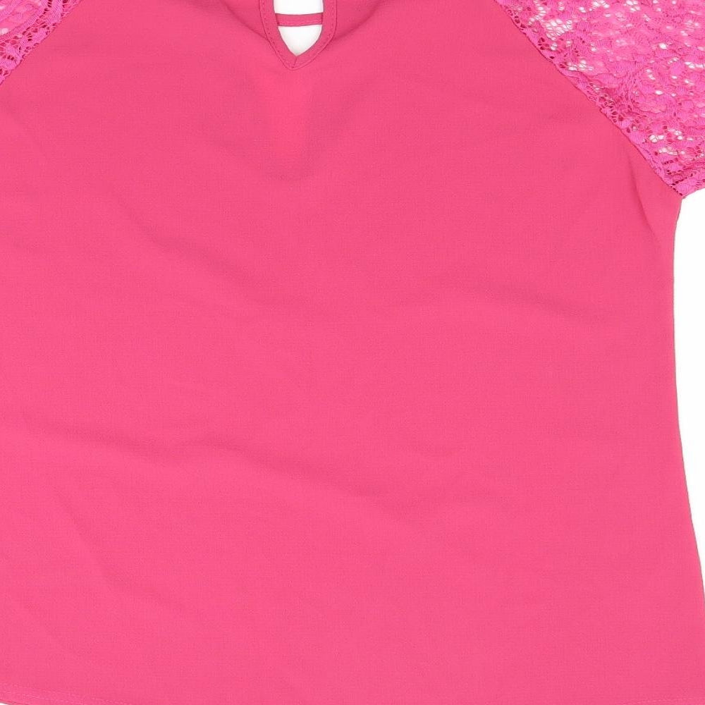 Boohoo Womens Pink   Basic Blouse Size M