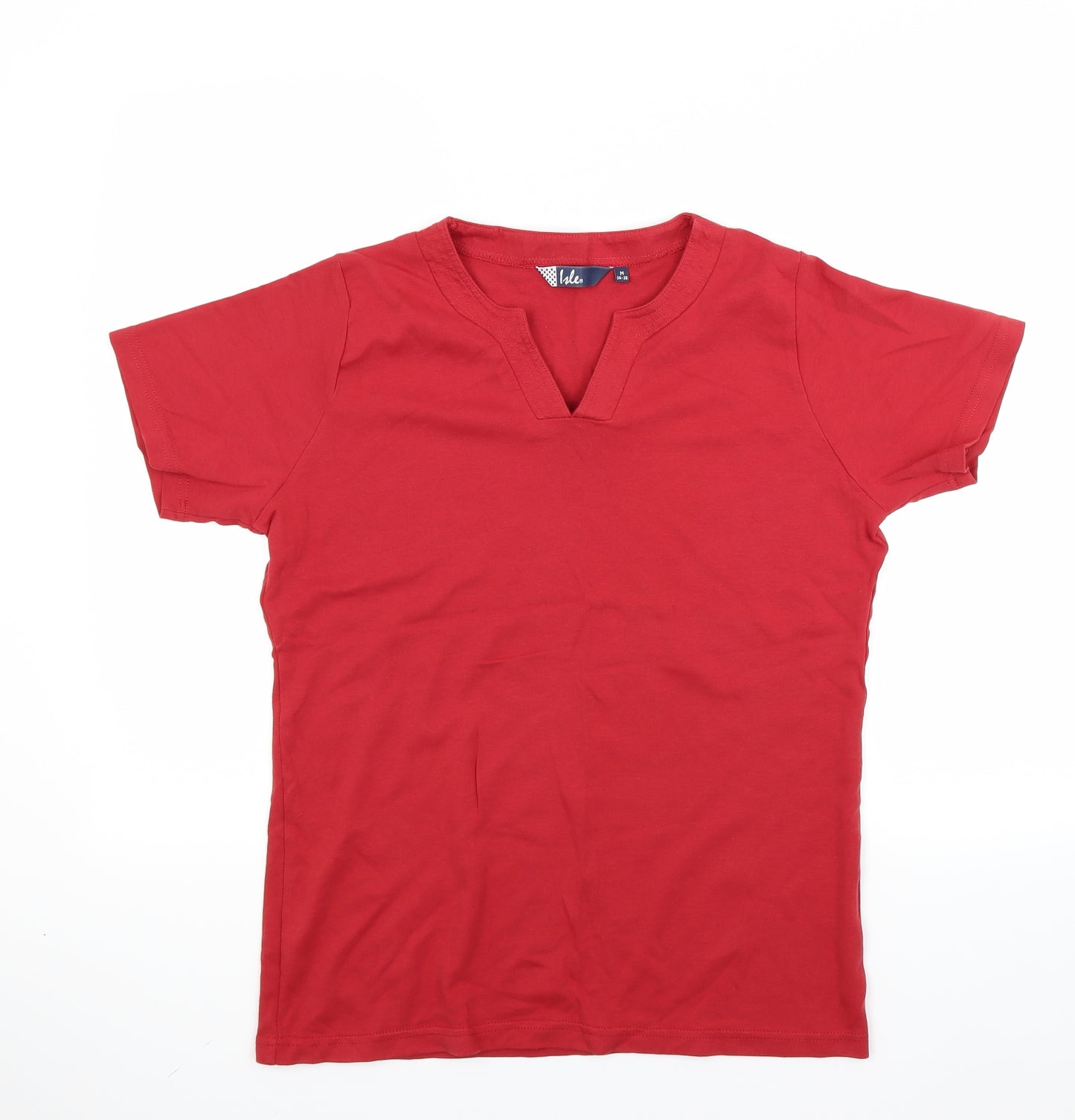 isle Womens Red   Basic T-Shirt Size 14