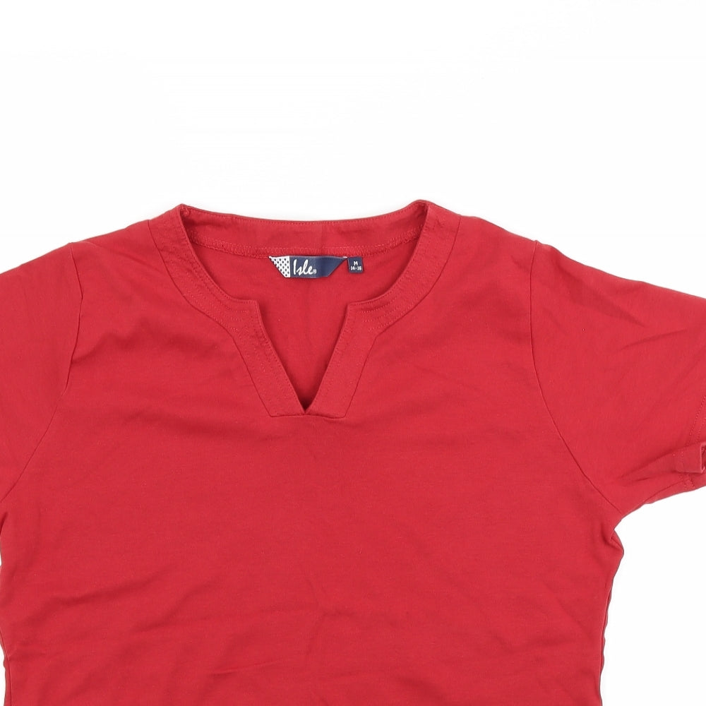 isle Womens Red   Basic T-Shirt Size 14