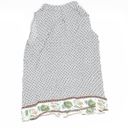 George Womens White Floral  Basic Blouse Size 10